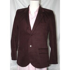 HOMME PARIS Men's 50 / 40 Dark Burgundy Blazer Made in France Cotton Lined